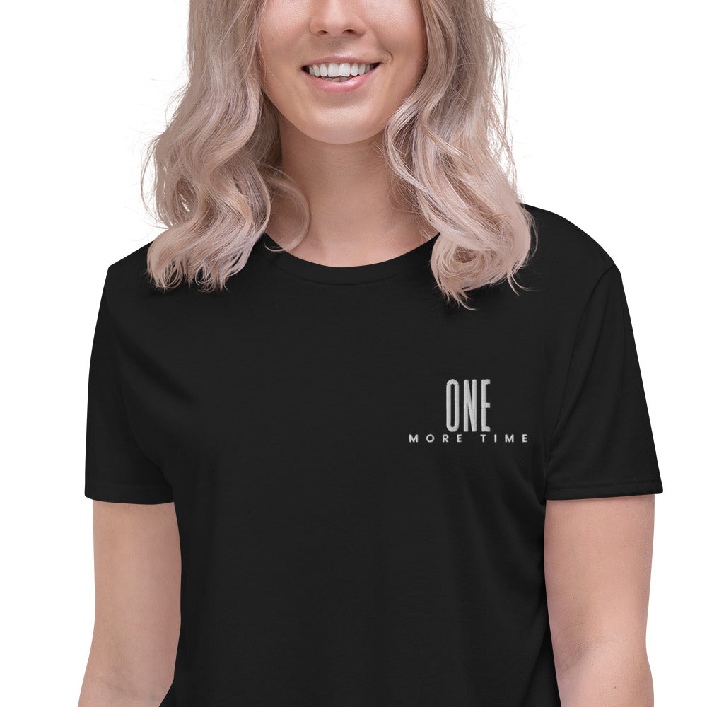 OMT Embroidered Crop Flowy Tee